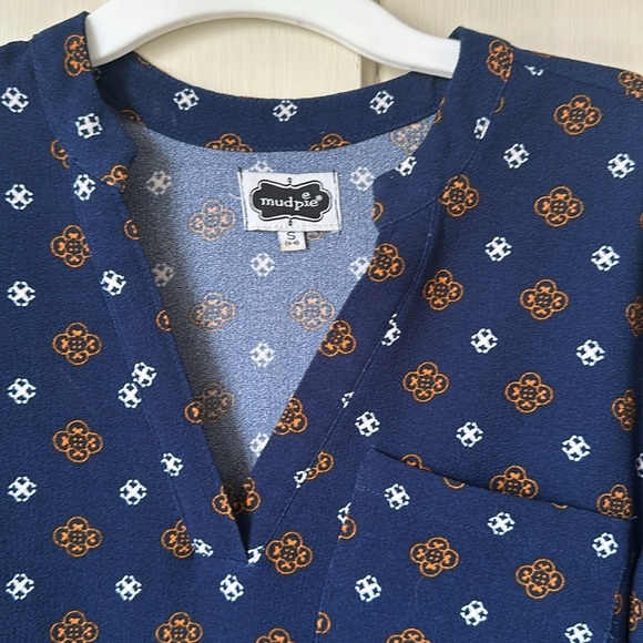 Mud Pie Navy and Orange dress size small - Picture 3 of 4